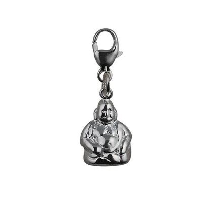 Silver 11x9mm Buddha Charm with a lobster catch