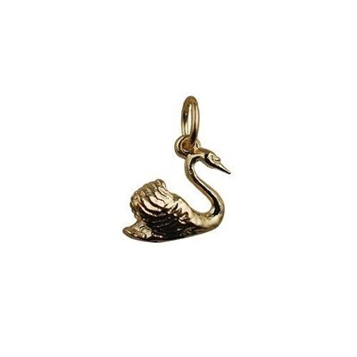 9ct 9x12 Swimming Swan Pendant or Charm