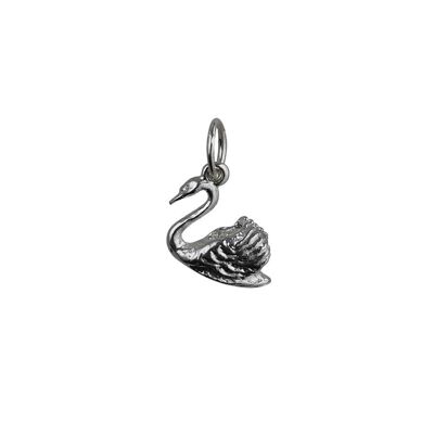 Silver 9x12 Swimming Swan Pendant or Charm