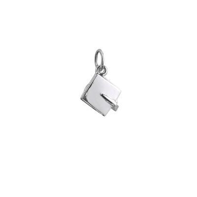 Silver 9x9mm Graduation Cap Pendant or Charm