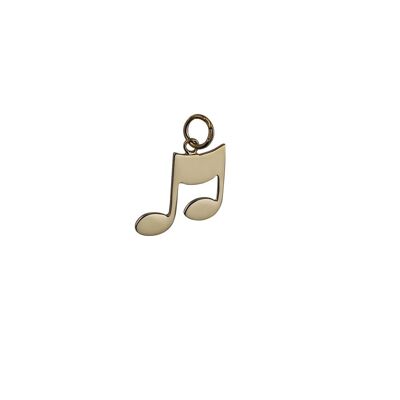 9ct Gold 17x16mm Musical Note Pendant or Charm