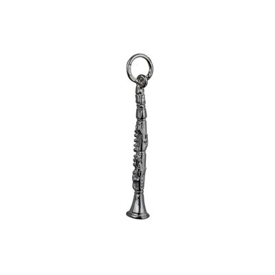 Silver 30x5mm Clarinet Pendant or Charm