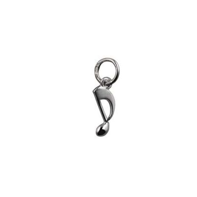 Silver 11x4mm Quaver musical note Pendant or Charm
