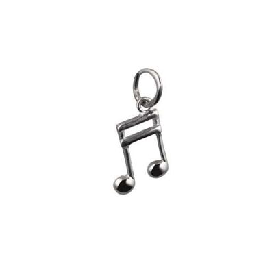Silver 11x7mm Semi Quaver musical note Pendant or Charm
