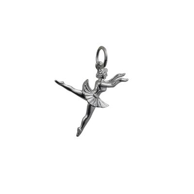 Silver 21x17mm Ballet Dancer Pendant or Charm