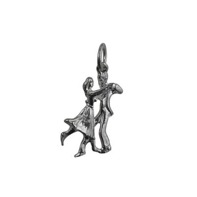 Silver 20x12mm Ballroom Dancers Pendant or Charm