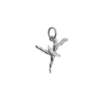 Silver 20x15mm Ballet Dancer Pendant or Charm