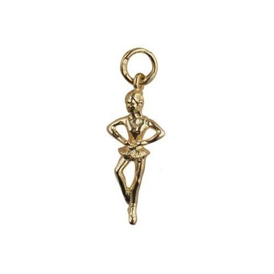 9ct 22x10mm Ballet Dancer Pendant or Charm