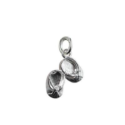 Silver 11x15mm Baby Booties Pendant or Charm
