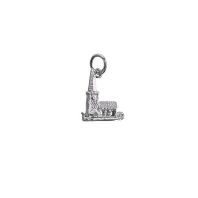 Silver 15x9mm moveable chapel with a tiny bible inside Pendant or Charm