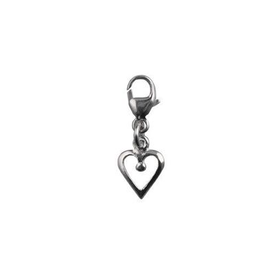 Silver 20x8mm heart symbol of charity Charm on a lobster trigger