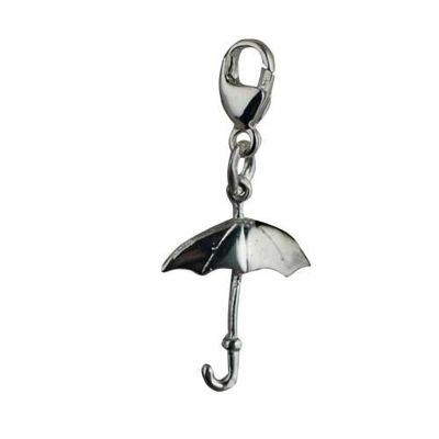 Silver 17x12mm umbrella charm on a lobster trigger