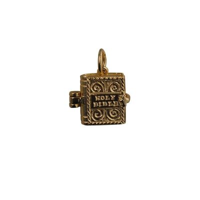 9ct 12x11mm moveable Bible with the Hail Mary inside Pendant or Charm