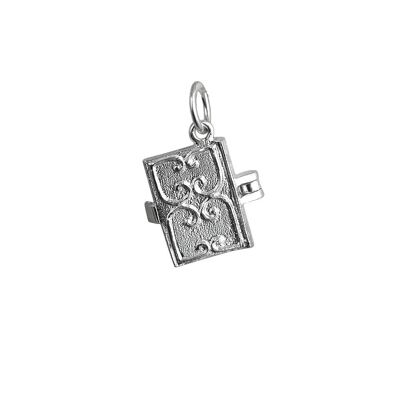Silver 13x14mm moveable Holy Bible Pendant or Charm