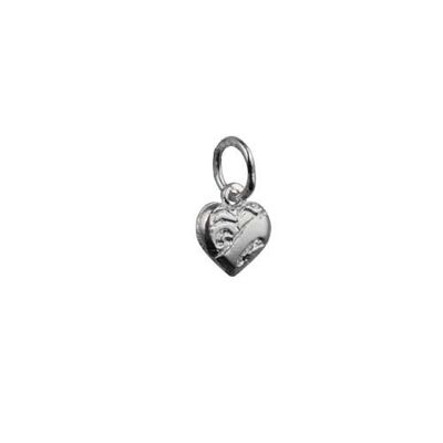 Silver 7x7mm heart symbol of charity Pendant or Charm