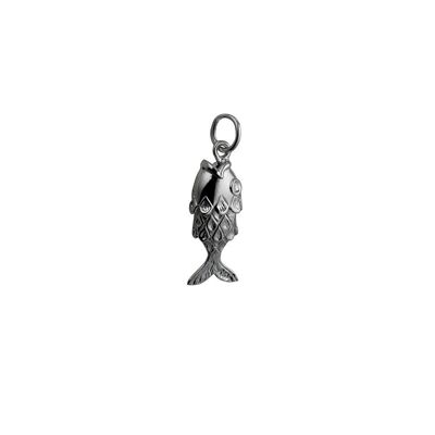 Silver 22x9mm moveable Fish Pendant or Charm