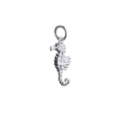 Silver 17x9mm Seahorse Pendant or Charm