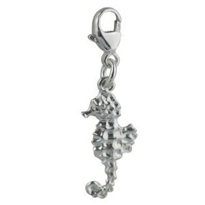 Silver 17x8mm Sea horse charm on a lobster trigger