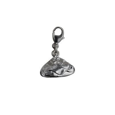 Silver 7x14mm Oyster Shell Charm on a lobster trigger