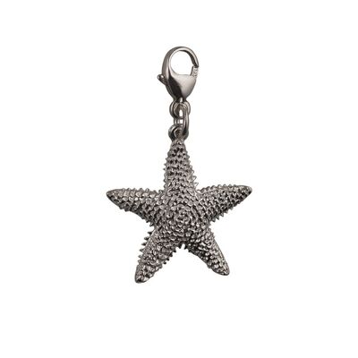 Silver 19x19mm Star Fish Charm with a lobster catch