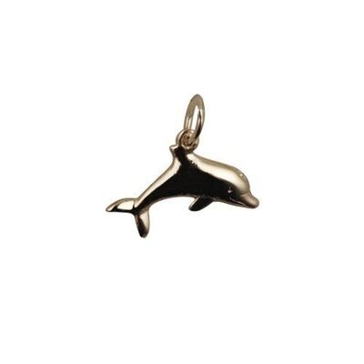 9ct 9x19mm leaping dolphin Pendant or Charm