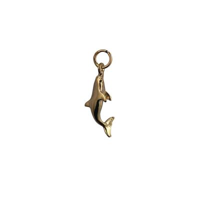 9ct 22x7mm swimming Dolphin Pendant or Charm