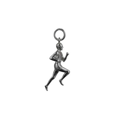 Silver 25x9mm male Runner Pendant or Charm