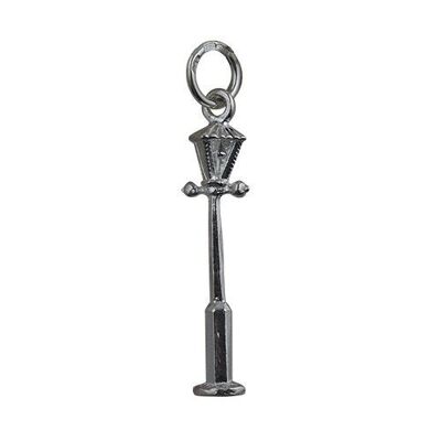 Silver 25x6mm Gas Lamp Post Pendant or Charm
