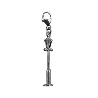 Silver 25x6mm Gas Lamp Post Charm on a lobster trigger