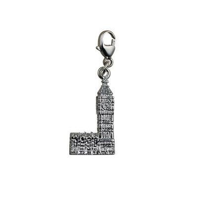 Silver 20x11mm Big Ben Charm on a lobster trigger
