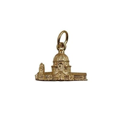 9ct 11x17mm hollow St. Paul's Cathedral Pendant or Charm