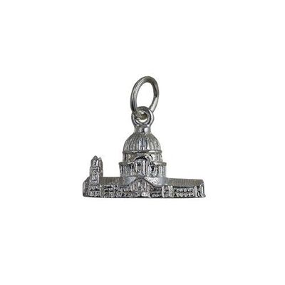Silver 11x17mm hollow St. Paul's Cathedral Pendant or Charm