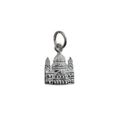 Silver 11x10mm solid St. Paul's Cathedral Pendant or Charm