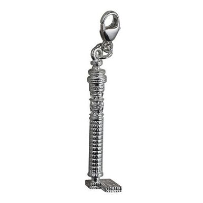 Silver 7x29mm solid GPO Tower Charm on a lobster trigger
