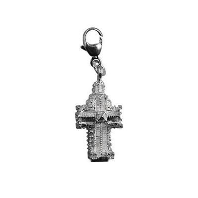 Silver 11x17mm hollow Westminster Abbey Charm on a lobster trigger