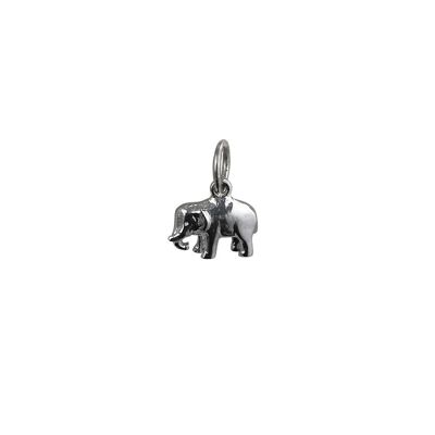Silver 7x10mm Indian Elephant Pendant or Charm