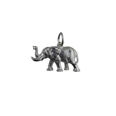 Silver 10x20mm Elephant Pendant or Charm