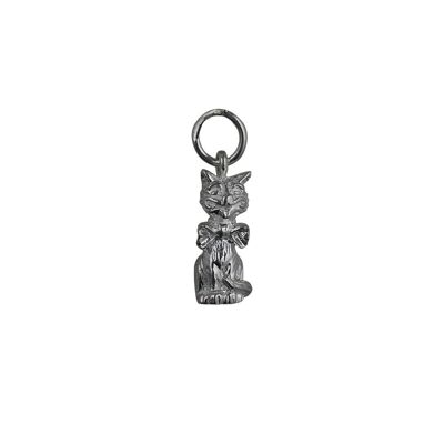 Silver 15x6mm Cheshire Cat Pendant or Charm