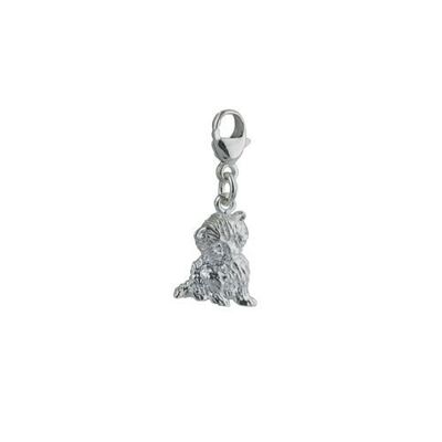 Silver 25x14mm kitten charm on a lobster trigger