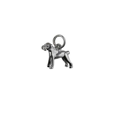Silver 11x14mm Boxer Dog Pendant or Charm