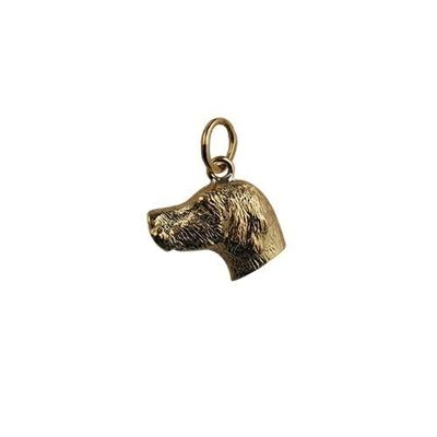 9ct 12x19mm Dog Head Pendant or Charm