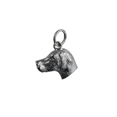 Silver 12x19mm Dog Head Pendant or Charm