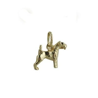 9ct 10x12mm Airedale terrier Pendant or Charm