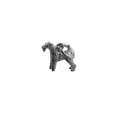 Silver 19x12mm Airedale Terrier Pendant or Charm