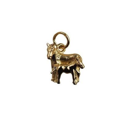 9ct 13x13mm Horse and Foal Pendant or Charm