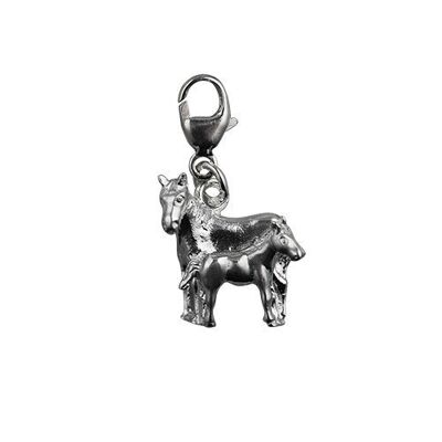 Silver 13x13mm Horse and Foal Charm with a lobster catch