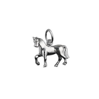 Silver 13x15mm unsaddled Horse Pendant or Charm