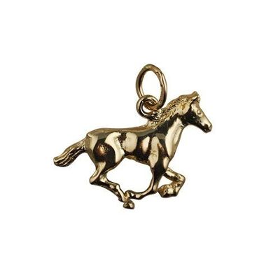 9ct 15x22mm galloping Horse Pendant or Charm