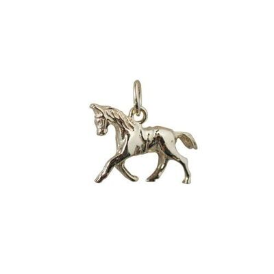 9ct 13x19mm saddled cantering horse Charm