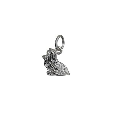 Silver 10x14mm Yorkshire Terrier Pendant or Charm